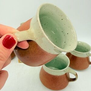 Set of 6 Vintage Cerval Stoneware Mugs | Hors Série SIAL Speckled Cups | 70s